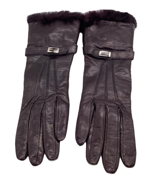 FENDI（フェンディ）FENDI (フェンディ) レザーグローブ ブラウンの古着・服飾アイテム