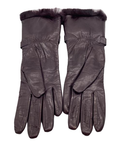 FENDI（フェンディ）FENDI (フェンディ) レザーグローブ ブラウンの古着・服飾アイテム