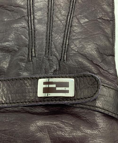 FENDI（フェンディ）FENDI (フェンディ) レザーグローブ ブラウンの古着・服飾アイテム