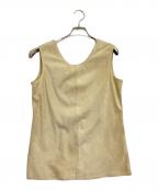 Yves Saint Laurentイヴサンローラン）の古着「ゴートスウェードノースリーブブラウス」｜ベージュ