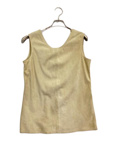 Yves Saint Laurent（イヴサンローラン）Yves Saint Laurent (イヴサンローラン) ゴートスウェードノースリーブブラウス ベージュ サイズ:38の古着・服飾アイテム