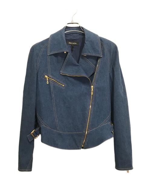ESCADA（エスカーダ）ESCADA (エスカーダ) デニムライダースジャケット ブルー サイズ:38の古着・服飾アイテム