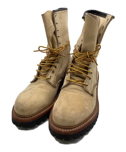 RED WING（レッドウィング）RED WING (レッドウィング) スチールトゥスエードレースアップロガーブーツ ベージュ サイズ:26の古着・服飾アイテム