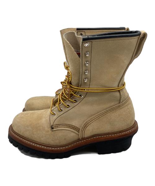 RED WING（レッドウィング）RED WING (レッドウィング) スチールトゥスエードレースアップロガーブーツ ベージュ サイズ:26の古着・服飾アイテム