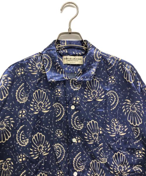 ROBE DE CHAMBRE COMME DES GARCONS（ローブドシャンブル コムデギャルソン）ROBE DE CHAMBRE COMME DES GARCONS (ローブドシャンブル コムデギャルソン) サテンレーヨンシャツ ブルー サイズ:記載なしの古着・服飾アイテム