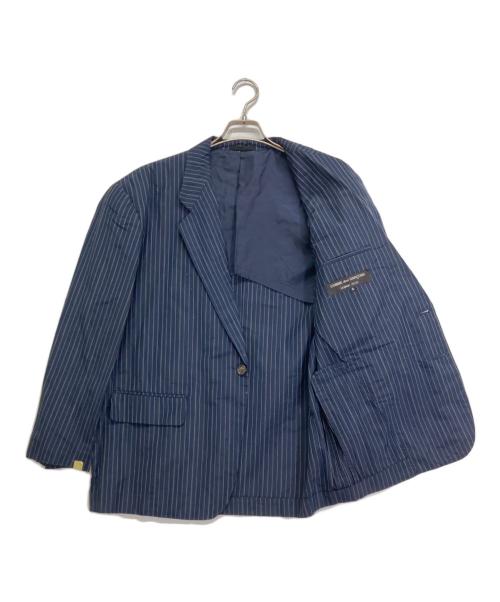 COMME des GARCONS HOMME PLUS（コムデギャルソンオムプリュス）COMME des GARCONS HOMME PLUS (コムデギャルソンオムプリュス) トリアセテートストライプテーラードジャケット ネイビー サイズ:Sの古着・服飾アイテム