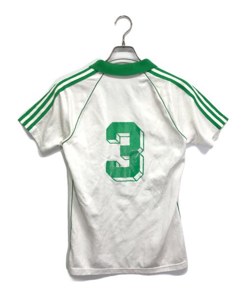 adidas Originals（アディダスオリジナル）adidas originals (アディダスオリジナル) ゲームシャツ ホワイト×グリーン サイズ:Mの古着・服飾アイテム