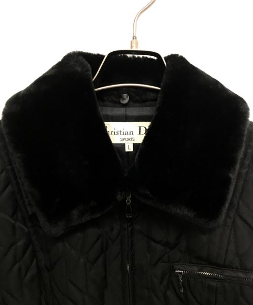 Christian Dior（クリスチャン ディオール）Christian Dior (クリスチャン ディオール) 襟ファー付きコート ブラック サイズ:Lの古着・服飾アイテム