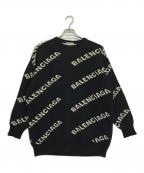 BALENCIAGAバレンシアガ）の古着「オールオーバーロゴニット」｜ブラック
