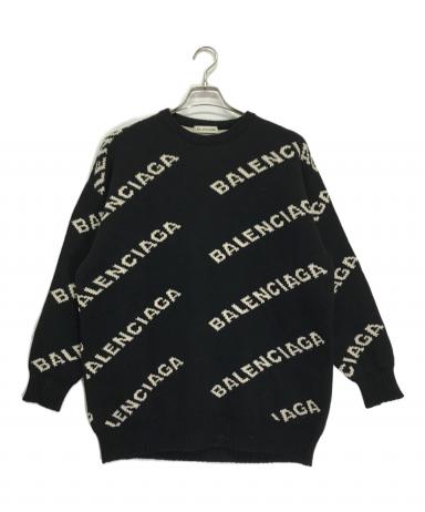 中古・古着通販】BALENCIAGA (バレンシアガ) オールオーバーロゴニット