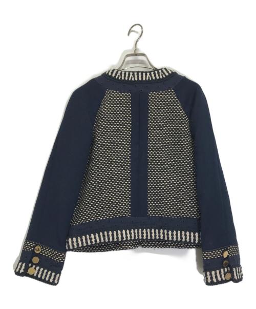 TORY BURCH（トリーバーチ）TORY BURCH (トリーバーチ) ノーカラージャケット ネイビー サイズ:2の古着・服飾アイテム