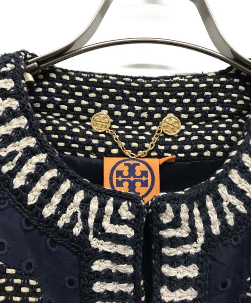 TORY BURCH（トリーバーチ）TORY BURCH (トリーバーチ) ノーカラージャケット ネイビー サイズ:2の古着・服飾アイテム