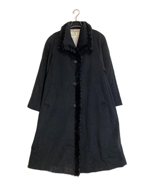 PIERRE BALMAIN（ピエール バルマン）PIERRE BALMAIN (ピエール バルマン) ファー付きロングコート ブラック サイズ:11ATの古着・服飾アイテム