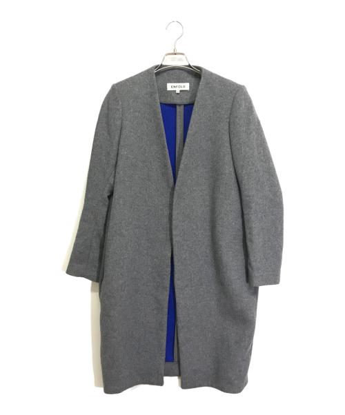 ENFOLD（エンフォルド）ENFOLD (エンフォルド) ノーカラーコート グレー サイズ:38の古着・服飾アイテム