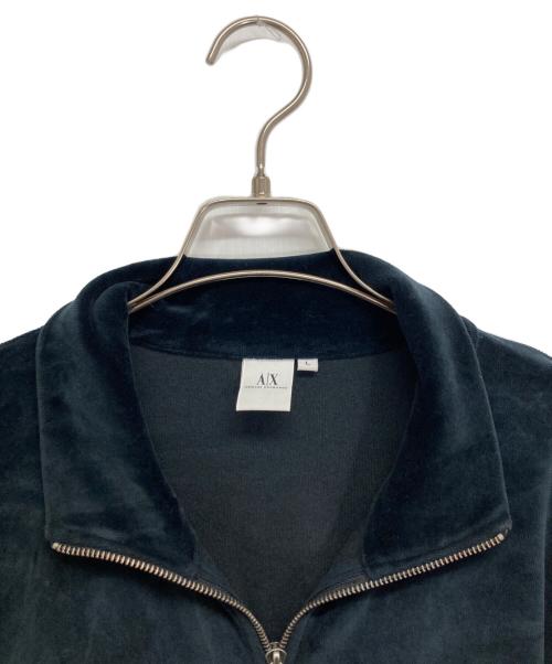 ARMANI EXCHANGE（アルマーニ エクスチェンジ）ARMANI EXCHANGE (アルマーニ エクスチェンジ) ベロアジャケット ブラック サイズ:Lの古着・服飾アイテム