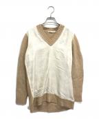 HERMESエルメス）の古着「切替ニット」｜ベージュ