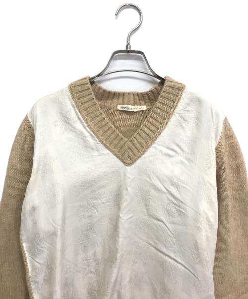 HERMES（エルメス）HERMES (エルメス) 切替ニット ベージュ サイズ:Mの古着・服飾アイテム