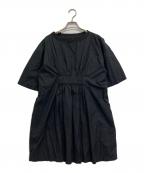 MM6 Maison Margielaエムエムシックスメゾンマルジェラ）の古着「ウエストギャザーワンピース」｜ブラック