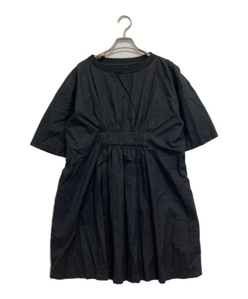MM6 Maison Margiela（エムエムシックスメゾンマルジェラ）MM6 Maison Margiela (エムエムシックスメゾンマルジェラ) ウエストギャザーワンピース ブラック サイズ:38の古着・服飾アイテム