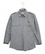 NUMBER (N)INEナンバーナイン）の古着「ドクロ刺繍シャツ」｜ブルー