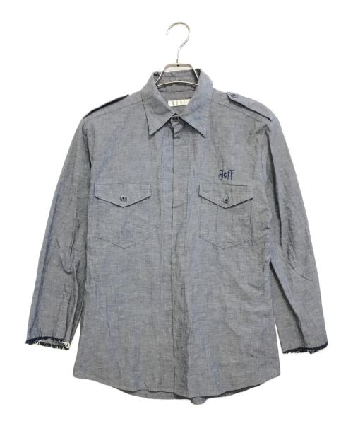 NUMBER (N)INE（ナンバーナイン）NUMBER (N)INE (ナンバーナイン) ドクロ刺繍シャツ ブルー サイズ:不明の古着・服飾アイテム