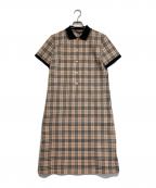 BURBERRY GOLFバーバリーゴルフ）の古着「チェックワンピース」｜ベージュ
