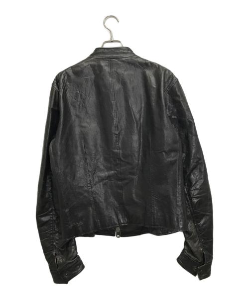 EMPORIO ARMANI（エンポリオアルマーニ）EMPORIO ARMANI (エンポリオアルマーニ) レザージャケット ブラック サイズ:48の古着・服飾アイテム