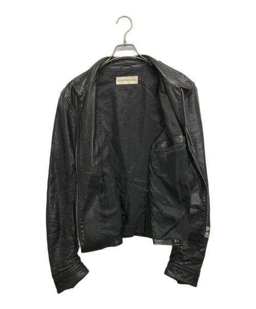 EMPORIO ARMANI（エンポリオアルマーニ）EMPORIO ARMANI (エンポリオアルマーニ) レザージャケット ブラック サイズ:48の古着・服飾アイテム