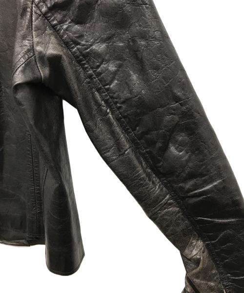 EMPORIO ARMANI（エンポリオアルマーニ）EMPORIO ARMANI (エンポリオアルマーニ) レザージャケット ブラック サイズ:48の古着・服飾アイテム