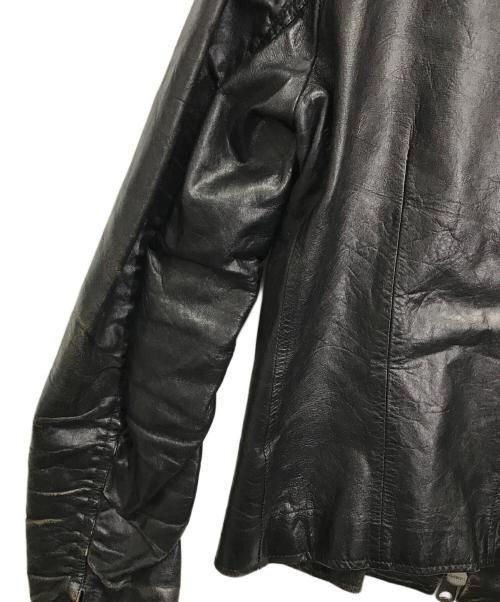 EMPORIO ARMANI（エンポリオアルマーニ）EMPORIO ARMANI (エンポリオアルマーニ) レザージャケット ブラック サイズ:48の古着・服飾アイテム