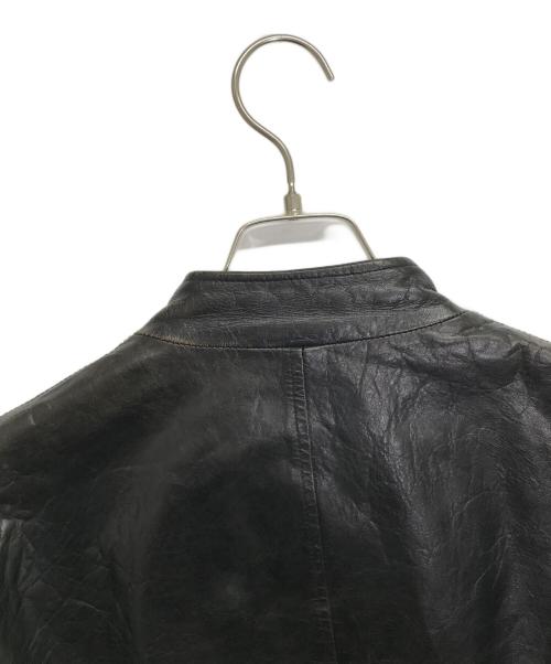 EMPORIO ARMANI（エンポリオアルマーニ）EMPORIO ARMANI (エンポリオアルマーニ) レザージャケット ブラック サイズ:48の古着・服飾アイテム