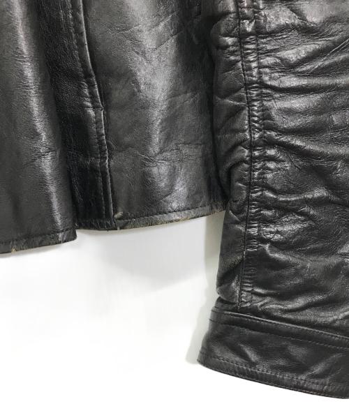 EMPORIO ARMANI（エンポリオアルマーニ）EMPORIO ARMANI (エンポリオアルマーニ) レザージャケット ブラック サイズ:48の古着・服飾アイテム