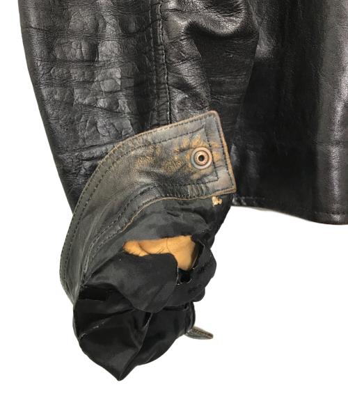 EMPORIO ARMANI（エンポリオアルマーニ）EMPORIO ARMANI (エンポリオアルマーニ) レザージャケット ブラック サイズ:48の古着・服飾アイテム