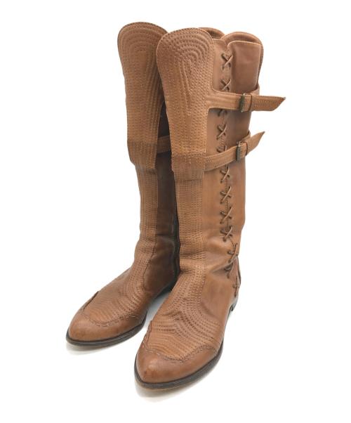ALEXANDER McQUEEN（アレキサンダーマックイーン）ALEXANDER McQUEEN (アレキサンダーマックイーン) ロングブーツ ベージュ サイズ:38の古着・服飾アイテム