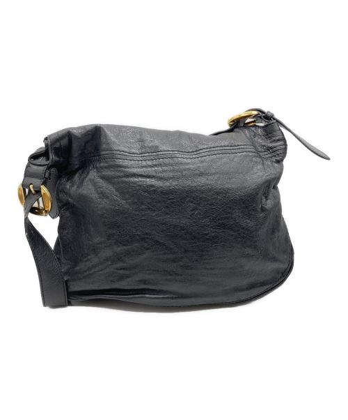 ALEXANDER McQUEEN（アレキサンダーマックイーン）ALEXANDER McQUEEN (アレキサンダーマックイーン) レザーショルダーバッグ ブラックの古着・服飾アイテム