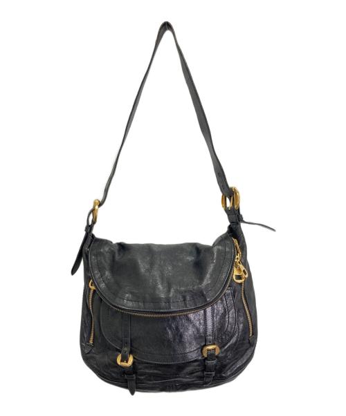 ALEXANDER McQUEEN（アレキサンダーマックイーン）ALEXANDER McQUEEN (アレキサンダーマックイーン) レザーショルダーバッグ ブラックの古着・服飾アイテム