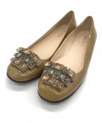 PRADAプラダ）の古着「ビジューパンプス」｜イエロー