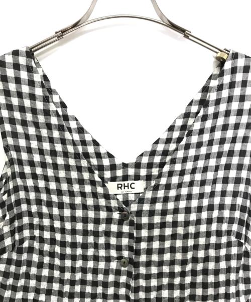 RHC Ron Herman（アールエイチシー ロンハーマン）RHC Ron Herman (アールエイチシー ロンハーマン) ギンガムチェックノースリーブワンピース ブラック サイズ:xsの古着・服飾アイテム