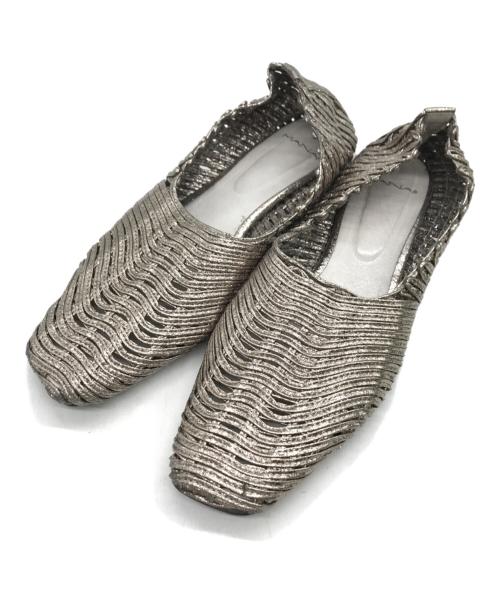 MANA（マナ）MANA (マナ) ブロンズメッシュパンプス シルバー サイズ:39の古着・服飾アイテム