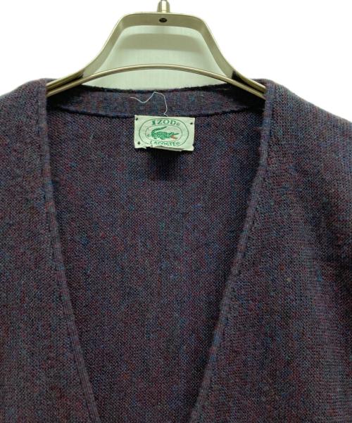 IZOD LACOSTE（アイゾッド ラコステ）IZOD LACOSTE (アイゾッド ラコステ) ニットカーディガン パープル サイズ:Lの古着・服飾アイテム