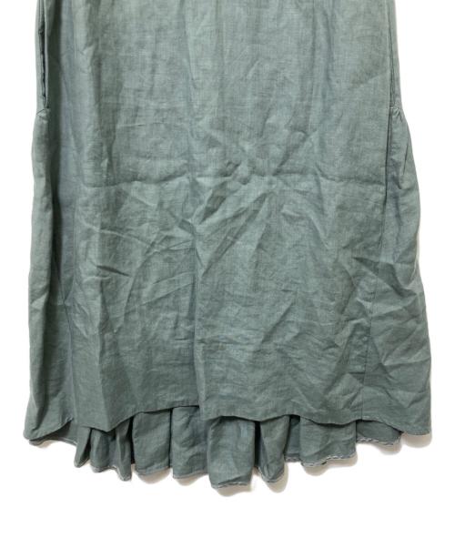 SINME（シンメ）SINME (シンメ) リネンノースリーブワンピース グリーン サイズ:Mの古着・服飾アイテム