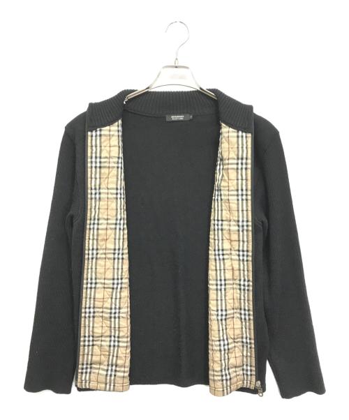 BURBERRY BLACK LABEL（バーバリーブラックレーベル）BURBERRY BLACK LABEL (バーバリーブラックレーベル) ドライバーズニット ブラック サイズ:2の古着・服飾アイテム