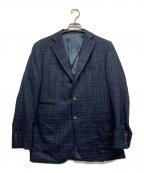 MITSUMINEミツミネ）の古着「チェック段返り3Bテーラードジャケット」｜ネイビー
