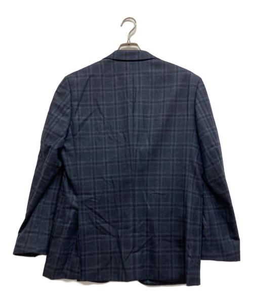 MITSUMINE（ミツミネ）MITSUMINE (ミツミネ) チェック段返り3Bテーラードジャケット ネイビー サイズ:Mの古着・服飾アイテム