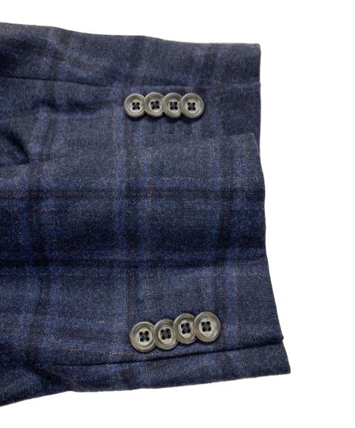 MITSUMINE（ミツミネ）MITSUMINE (ミツミネ) チェック段返り3Bテーラードジャケット ネイビー サイズ:Mの古着・服飾アイテム