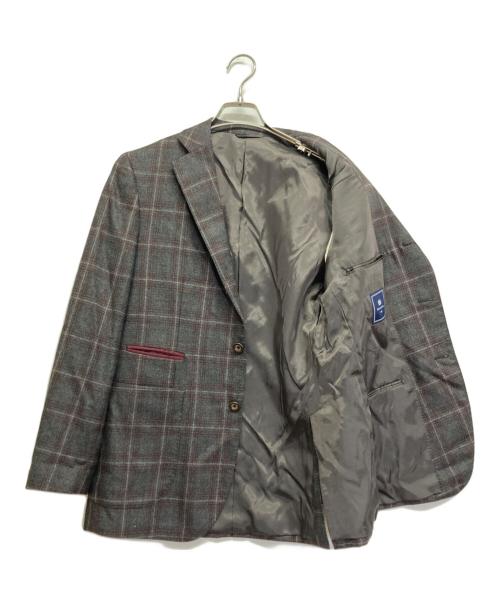 MITSUMINE（ミツミネ）MITSUMINE (ミツミネ) 段返り3Bチェックテーラードジャケット グレー サイズ:Mの古着・服飾アイテム