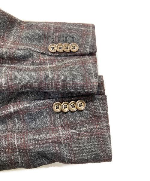 MITSUMINE（ミツミネ）MITSUMINE (ミツミネ) 段返り3Bチェックテーラードジャケット グレー サイズ:Mの古着・服飾アイテム