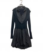 Esensationイーセンセーション）の古着「異素材切替ワンピース」｜ブラック