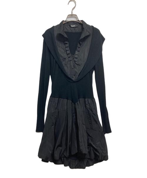 Esensation（イーセンセーション）esensation (イーセンセーション) 異素材切替ワンピース ブラック サイズ:42の古着・服飾アイテム