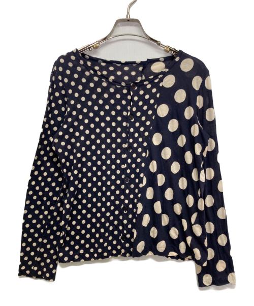 Y's（ワイズ）Y's (ワイズ) ドット柄切替カーディガン ネイビー サイズ:2の古着・服飾アイテム